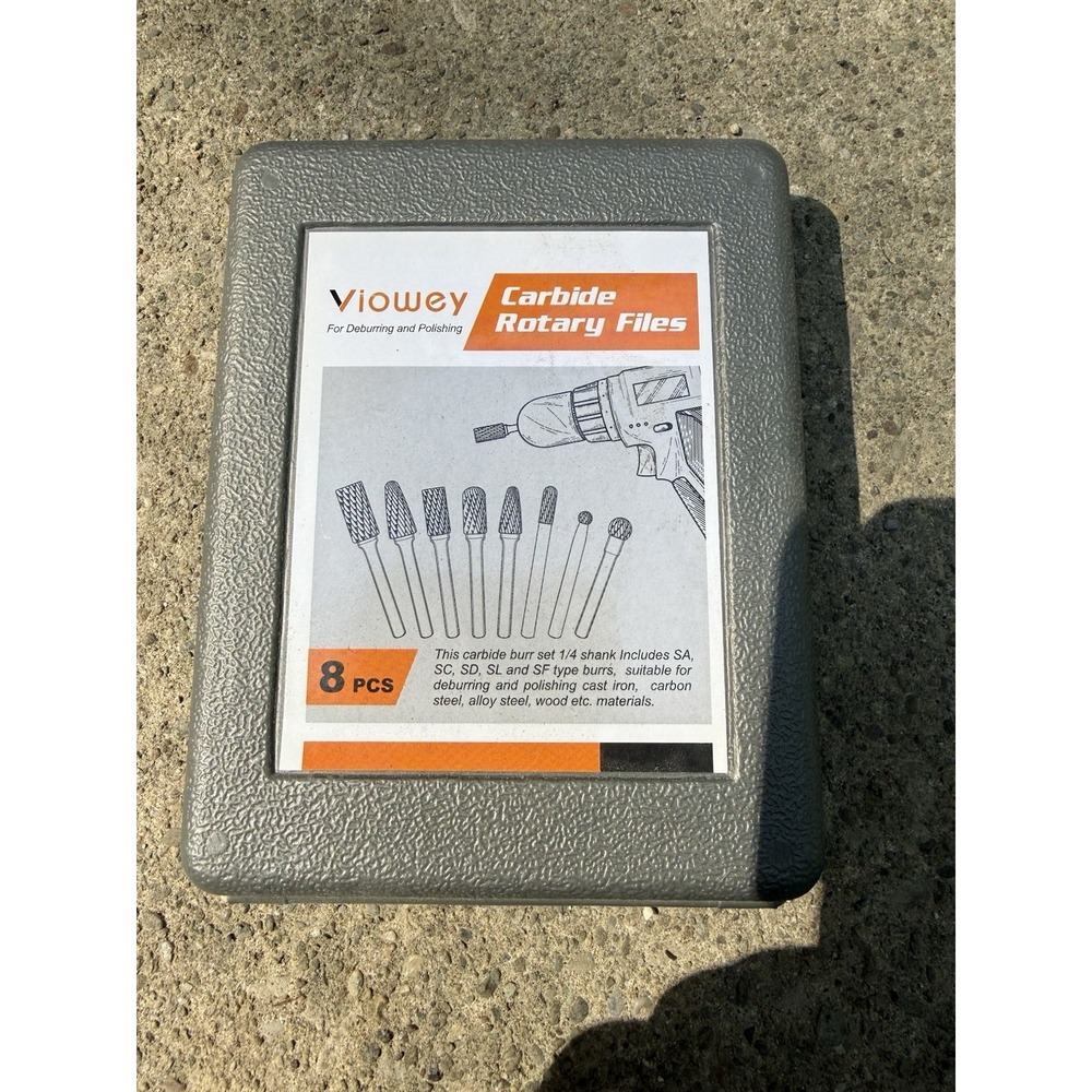 Viowey Carbide Rotary Files 7 Piece Set 1/4" Shank Double Cut Burrs X002PAQ77T